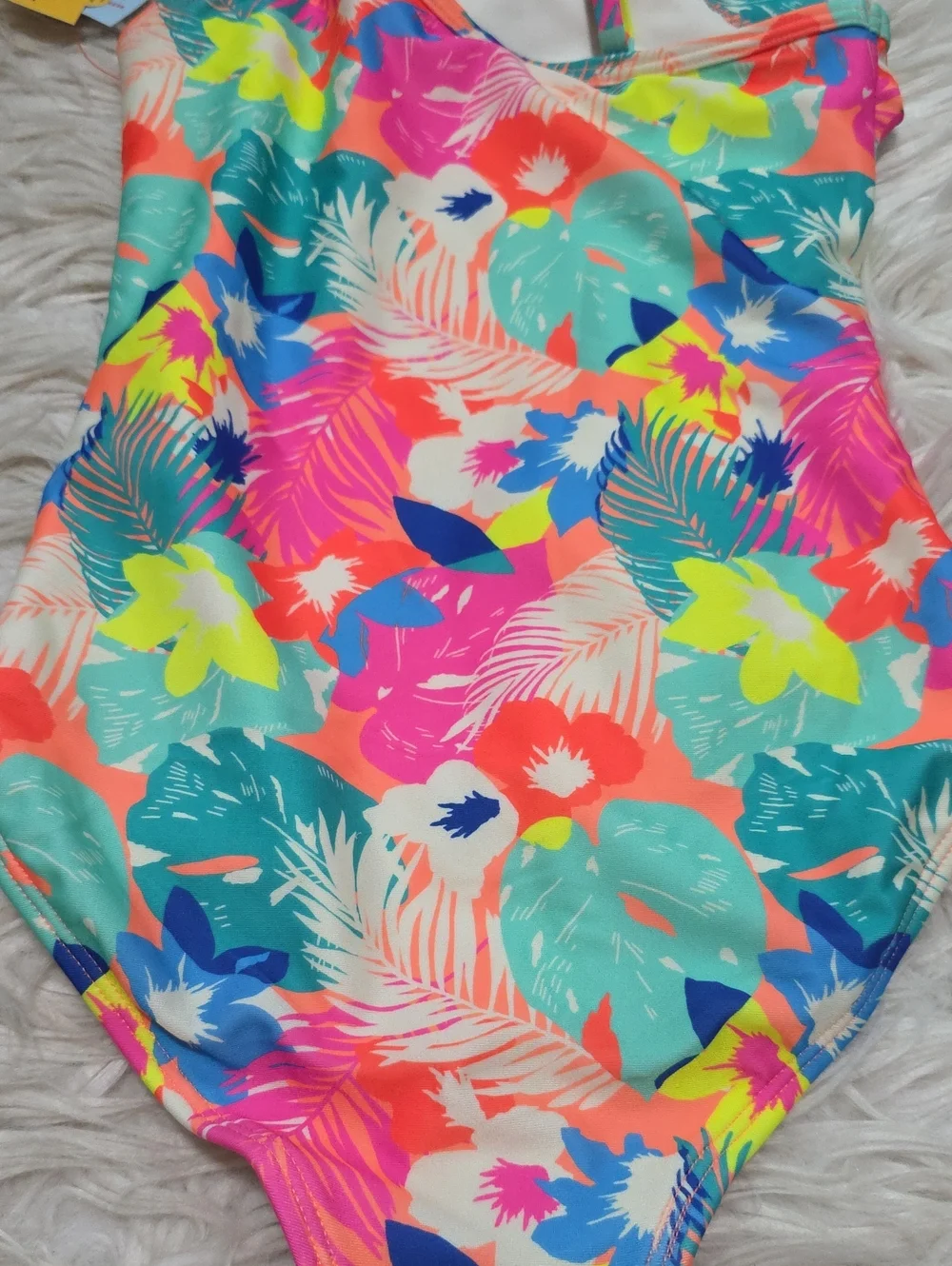 NWT Cat & Jack One Piece Tropical Bathing Suit- S Or 6/7